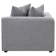 Amherst Grey Corner Chair with Accent Pillow