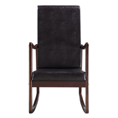 Dark Brown and Espresso Rocking Chair with Armrest