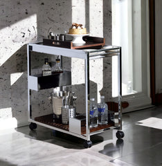 Lisses Chrome Finish Serving Cart