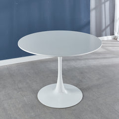 42.1"white COLOR TOP Tulip Table Mid-century Dining Table for 4-6 people With Round Mdf Table Top, Pedestal Dining Table, End Table Leisure Coffee Table