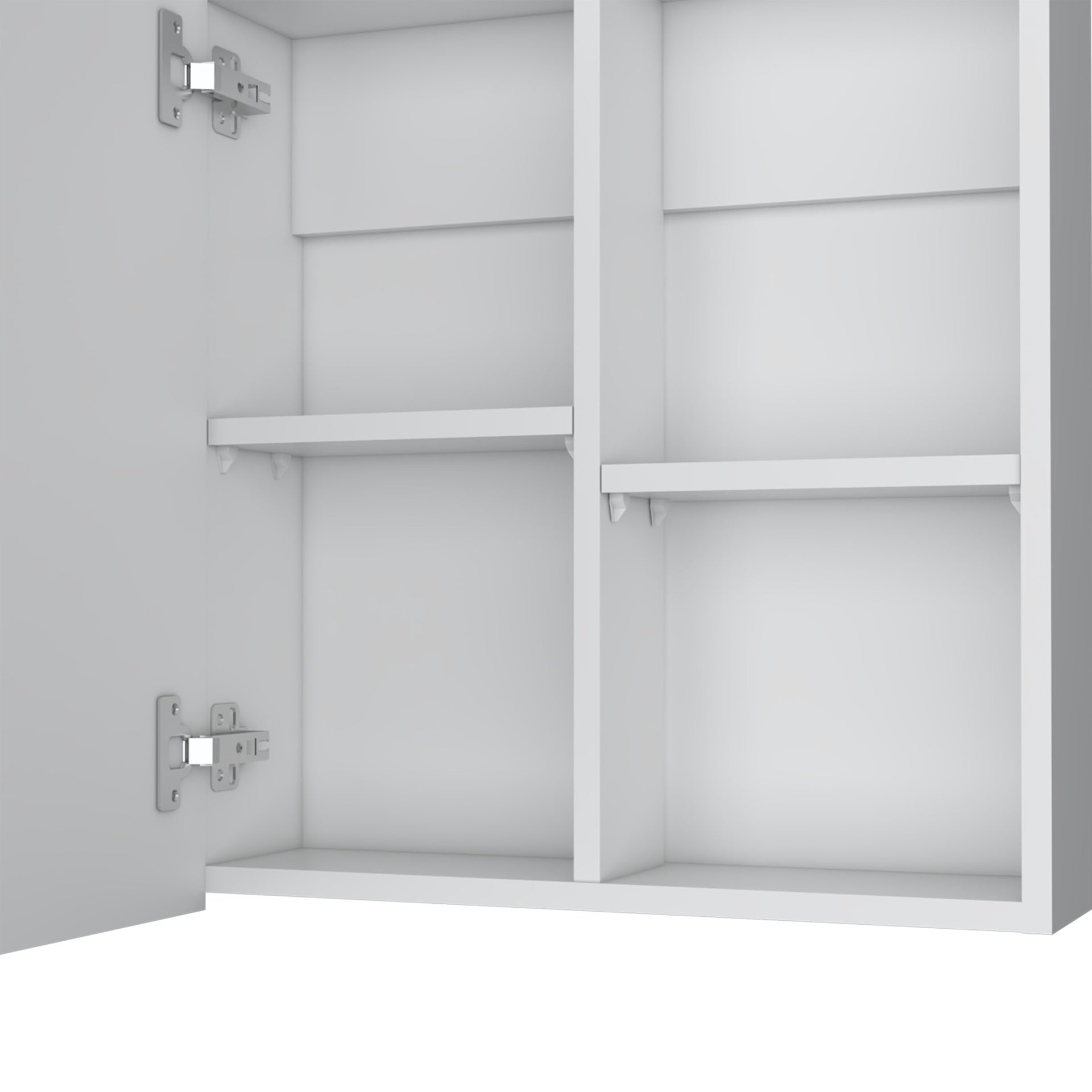 Medicine Cabinet 21.1" H, 1 Door, 4 Shelves, 1 Mirror, White