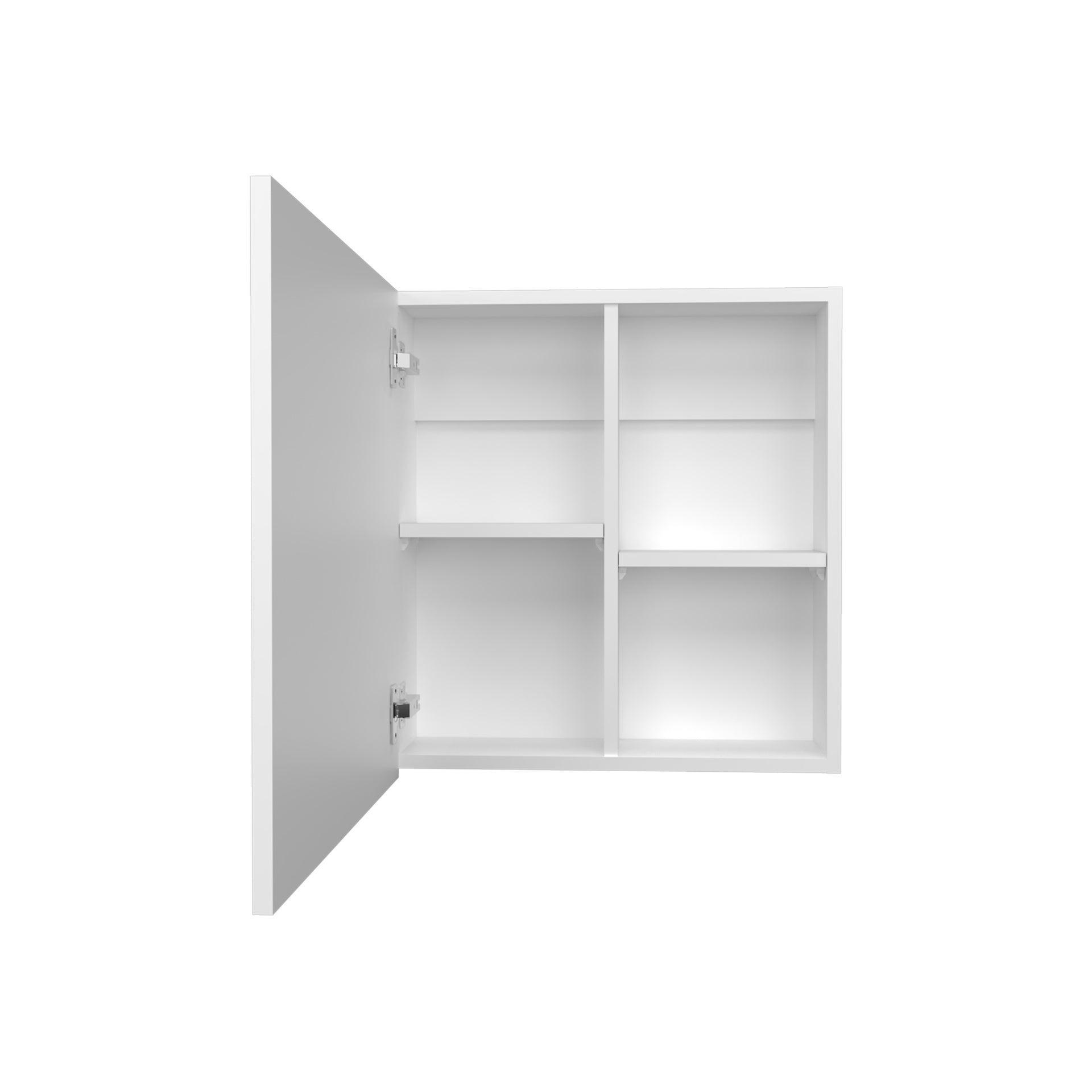 Medicine Cabinet 21.1" H, 1 Door, 4 Shelves, 1 Mirror, White