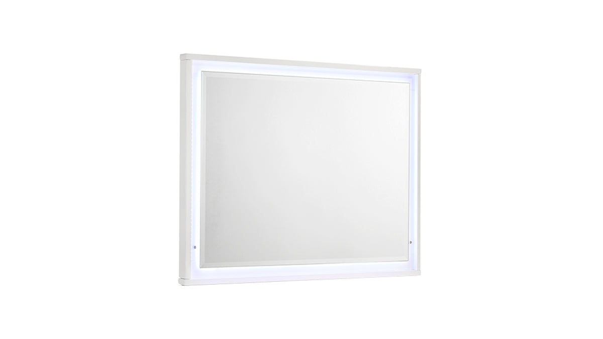 Manhattan Mirror – Lacquer Frame with Integrated LED Lighting for a Sleek, Modern Look (INCLUDES MIRROR ONLY) White      same asG150108683  (NJ inventory)