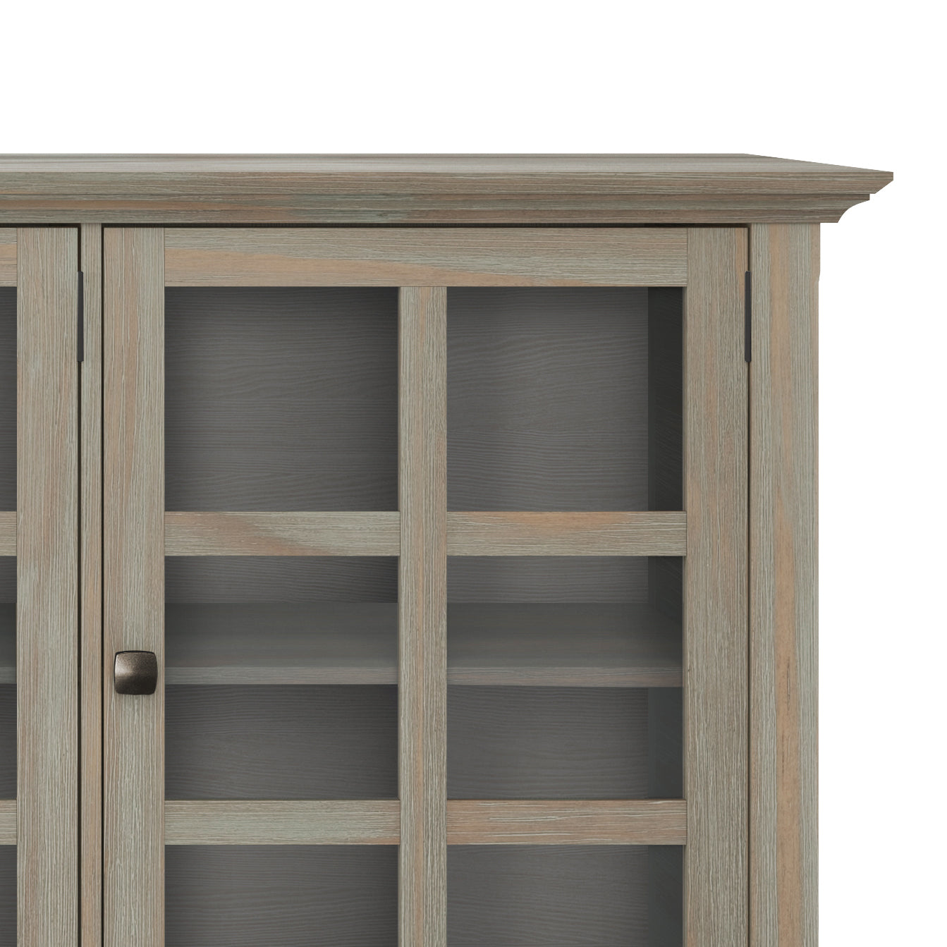 Acadian 62 inch Wide Solid Wood Wide Storage Cabinet in Distressed Grey