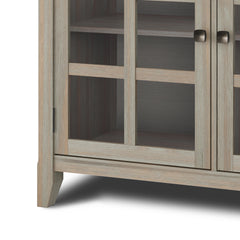 Acadian 62 inch Wide Solid Wood Wide Storage Cabinet in Distressed Grey