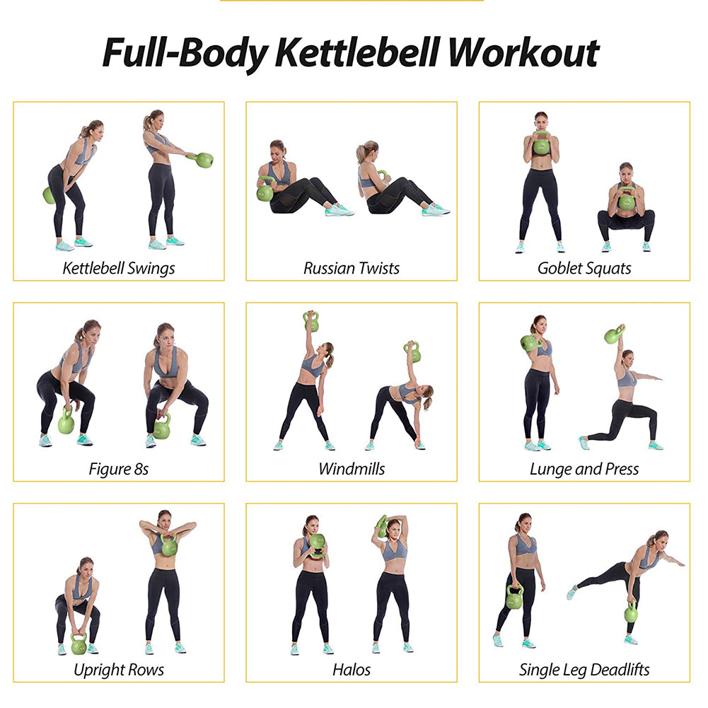 5lbs Kettlebell Set, Strength Training Kettlebells Weight Set for Women, Vinyl Coated Kettle Bell for Home Gym Workout Weight Lifting Equipment, Comfortable Grip Wide Handle Weights