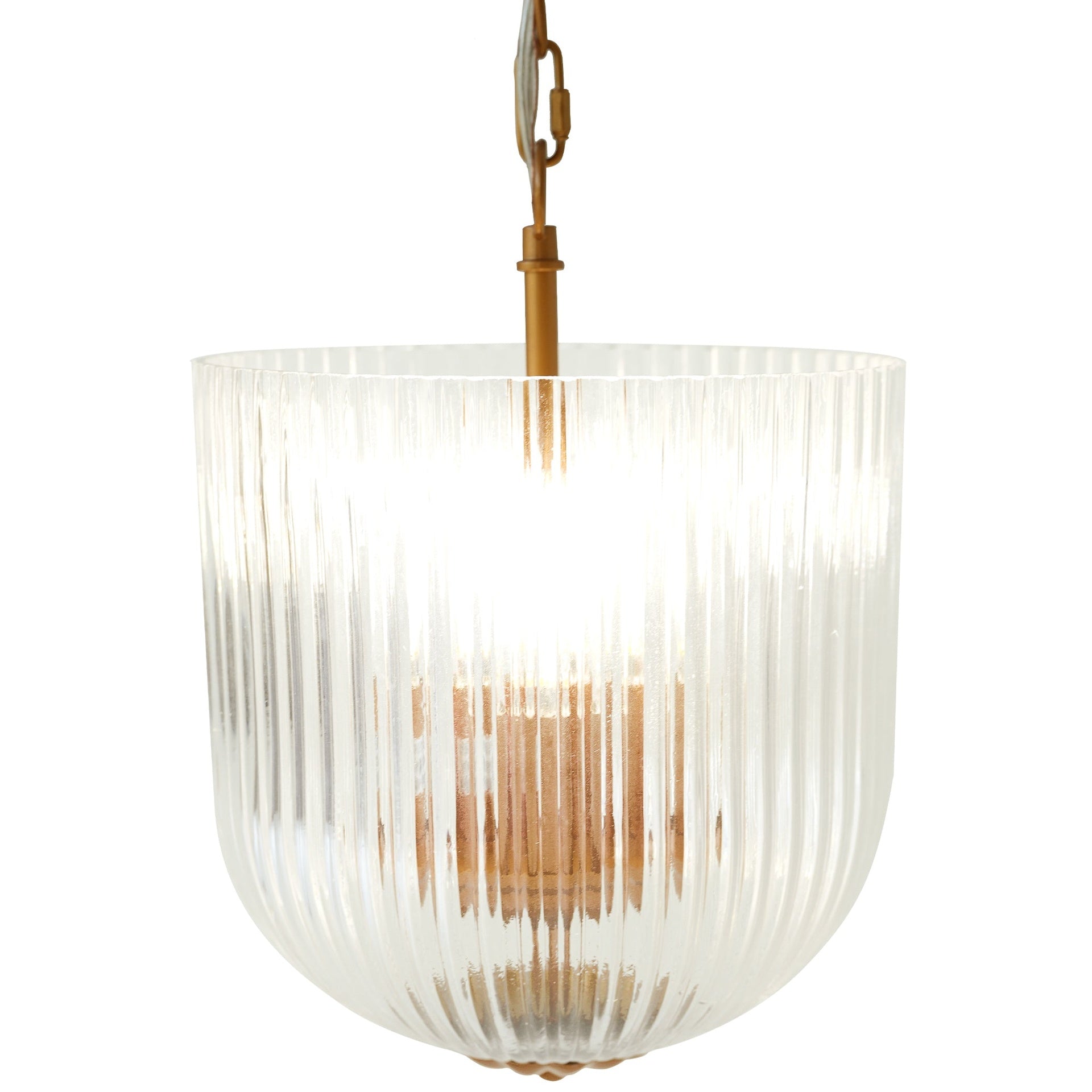 Garnet Pendant Lamp - Coarse Gold + Clear Glass