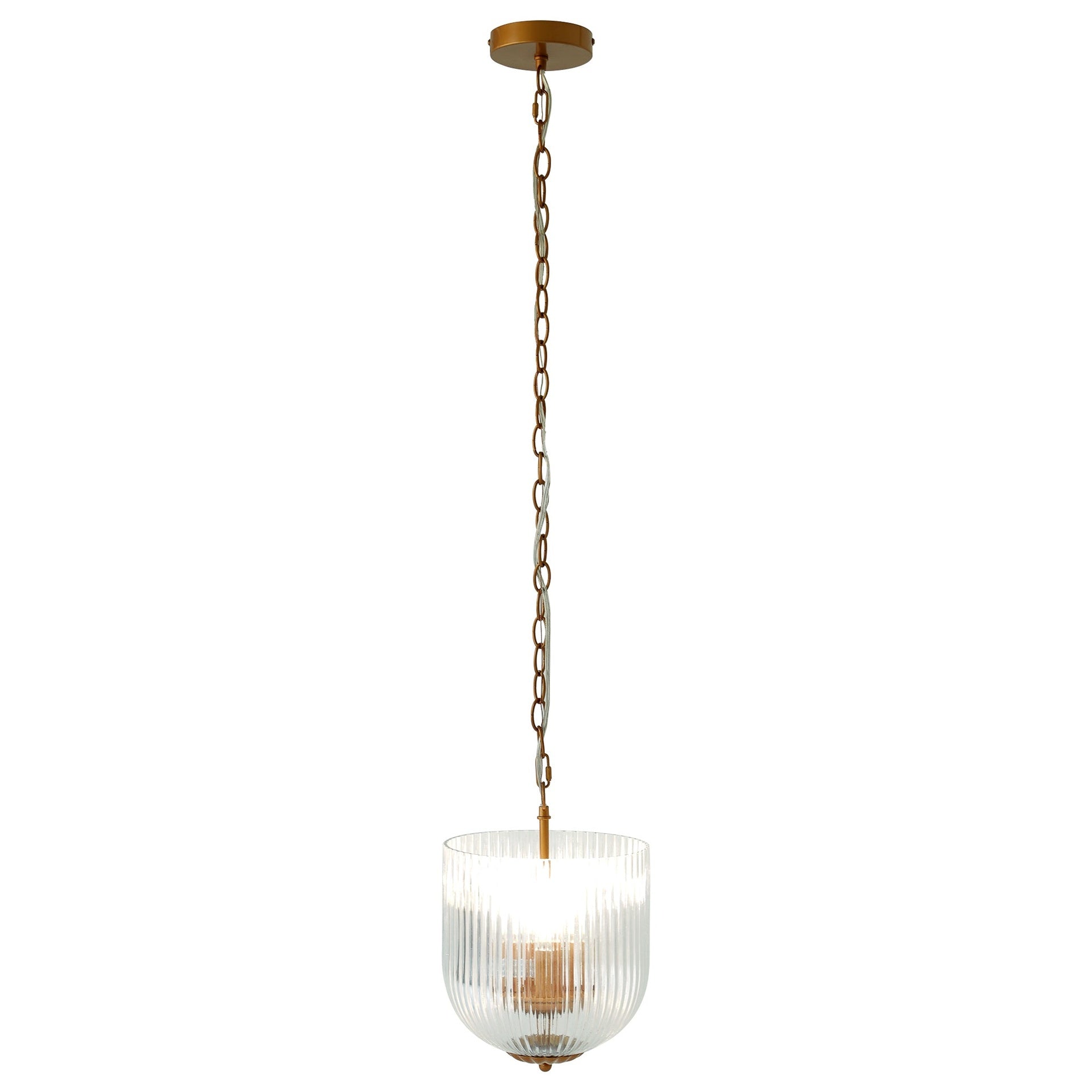 Garnet Pendant Lamp - Coarse Gold + Clear Glass