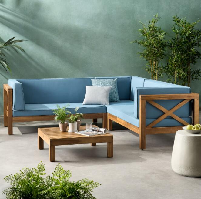 BRAVA X-BACK 4-PIECE SOFA SET, BLUE