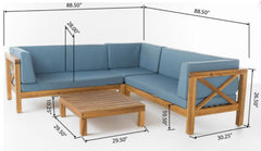BRAVA X-BACK 4-PIECE SOFA SET, BLUE