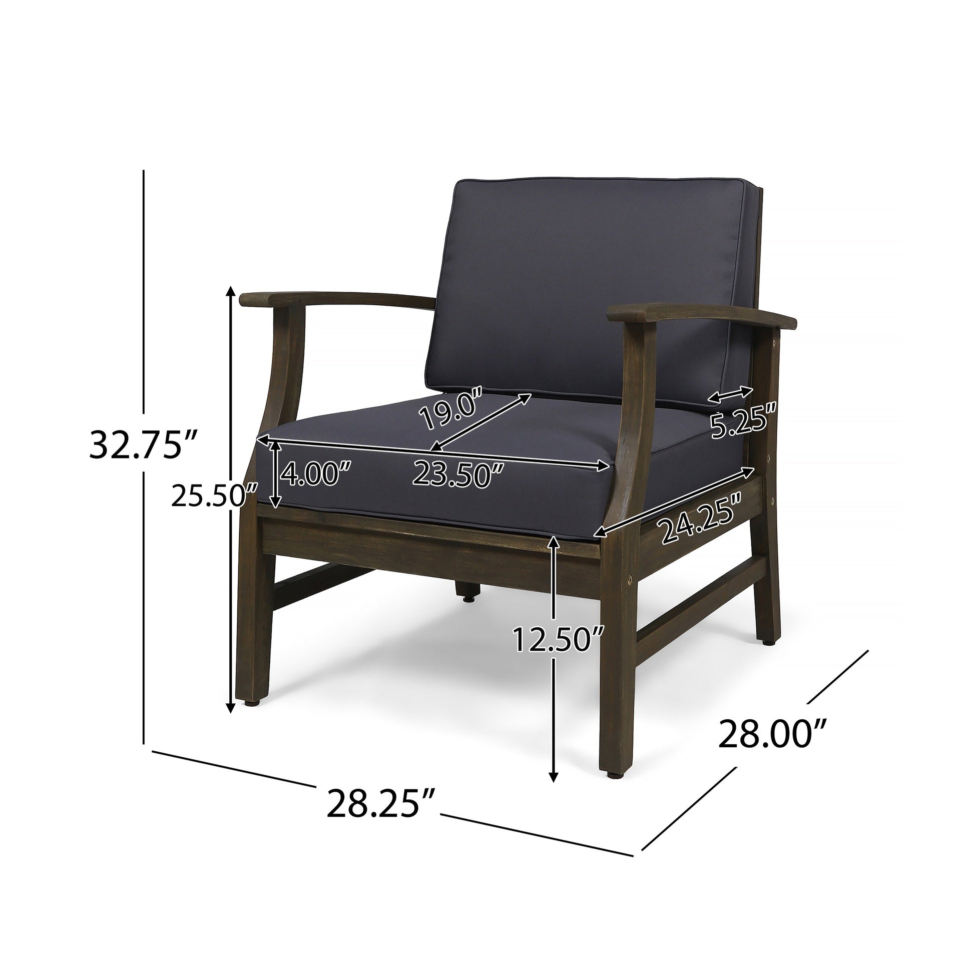 PERLA CLUB CHAIRS SET OF 2, DARK GREY