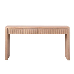 Modern Console Table with 4 Drawers – 59.2" Entryway Table in Natural Wood Finish
