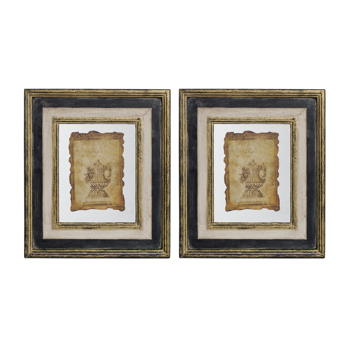 13x15" Lucian Framed Antiqued Sculpture Print,2 Piece