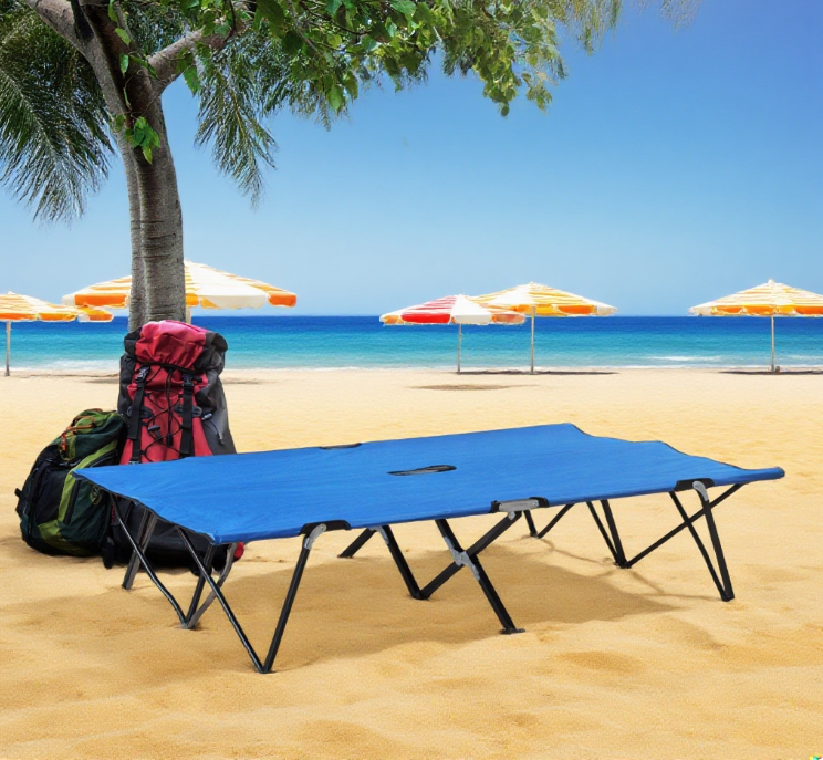 Folding Camping Cot for Adults, Extra Wide Outdoor Portable Sleeping Cot