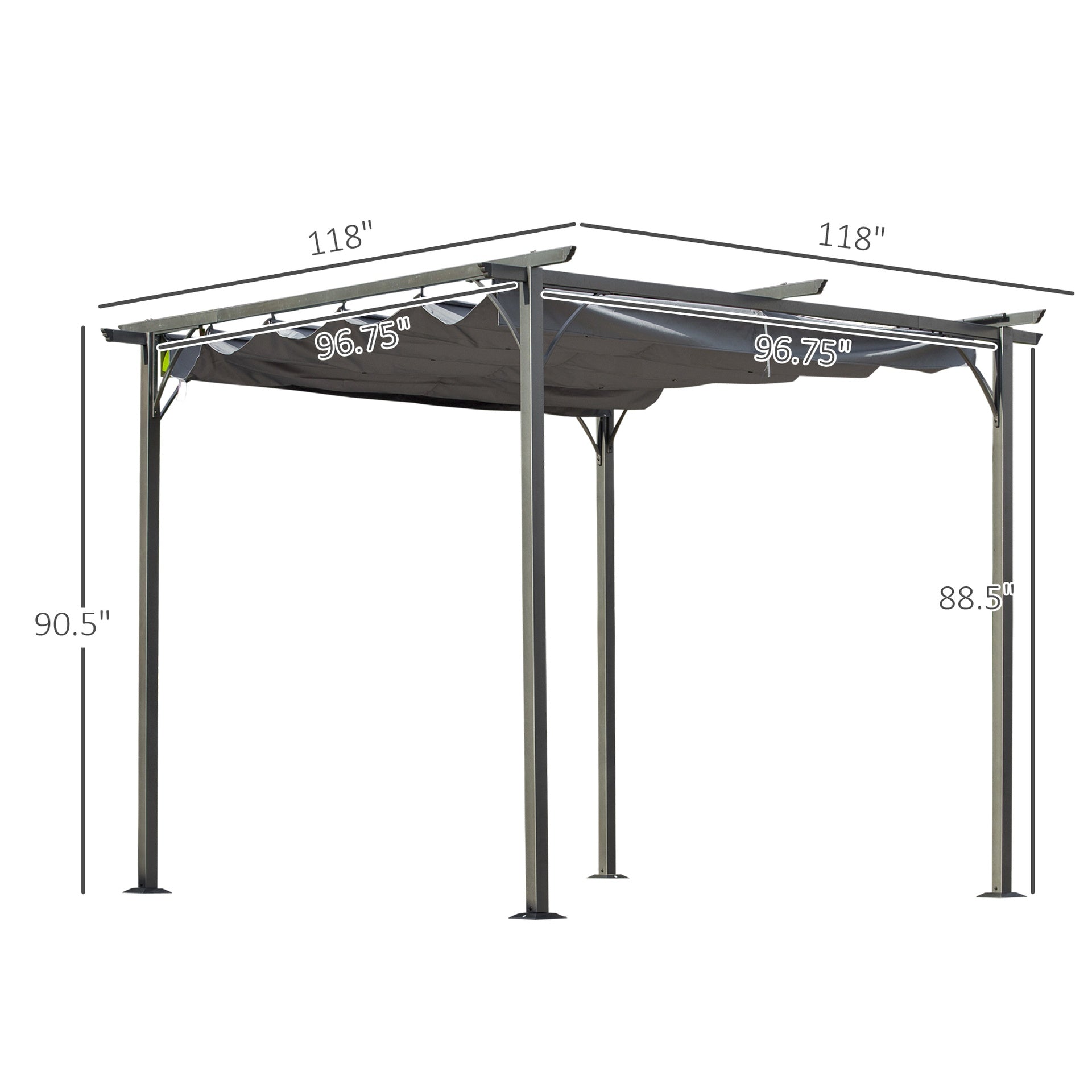 Metal Patio Shade Shelter,Outdoor Retractable Pergola Canopy,for Backyard,Porch Party,Garden