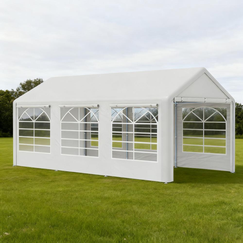 White Party Tent  10' x 20' Heavy Duty Party Tent  Large Canopy Tent, Sun Shade Shelter for Parties, Wedding, Outdoor Events, BBQ,