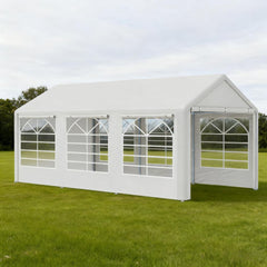 White Party Tent  10' x 20' Heavy Duty Party Tent  Large Canopy Tent, Sun Shade Shelter for Parties, Wedding, Outdoor Events, BBQ,