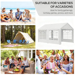White Party Tent  10' x 20' Heavy Duty Party Tent  Large Canopy Tent, Sun Shade Shelter for Parties, Wedding, Outdoor Events, BBQ,