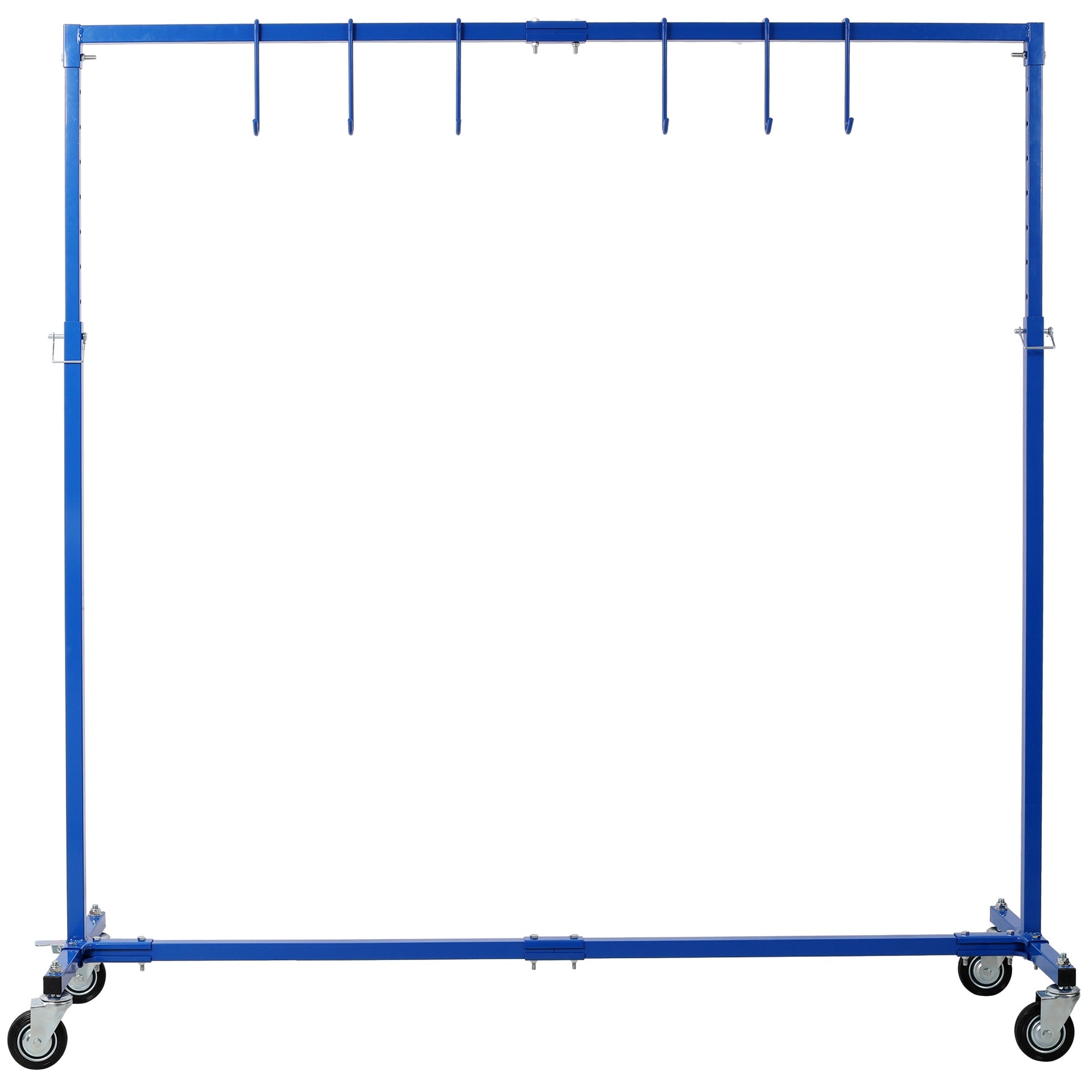 Adjustable Height Paint Hanger Drying Rack,Mobile Auto Body Shop Painting Stand with 6 Hanging Hooks,Blue