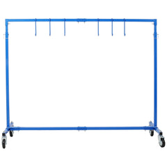 Adjustable Height Paint Hanger Drying Rack,Mobile Auto Body Shop Painting Stand with 6 Hanging Hooks,Blue