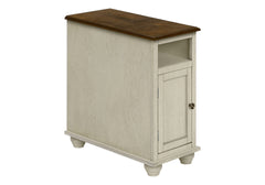 Accent Table, End, Side Table, Bedroom, Nightstand, Narrow, Lamp, Storage, Antique White Veneer, Brown Veneer, Traditional