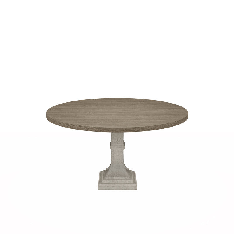 Taranto 59" Round White and Gray Dining Table