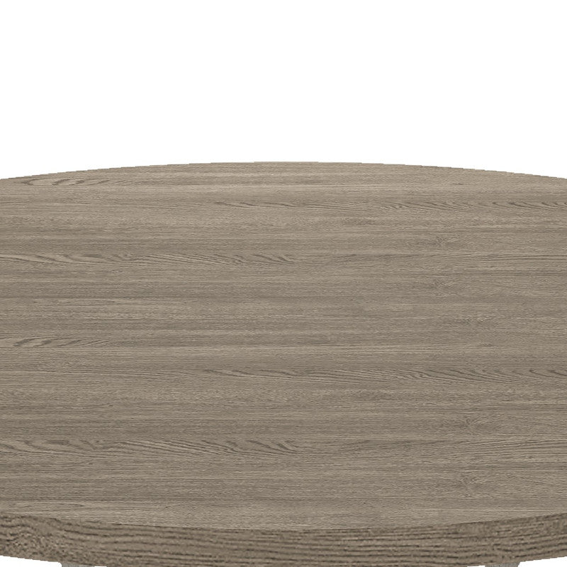 Taranto 59" Round White and Gray Dining Table