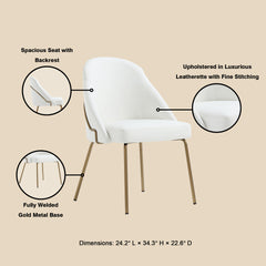 Dining Chair in White and Gold