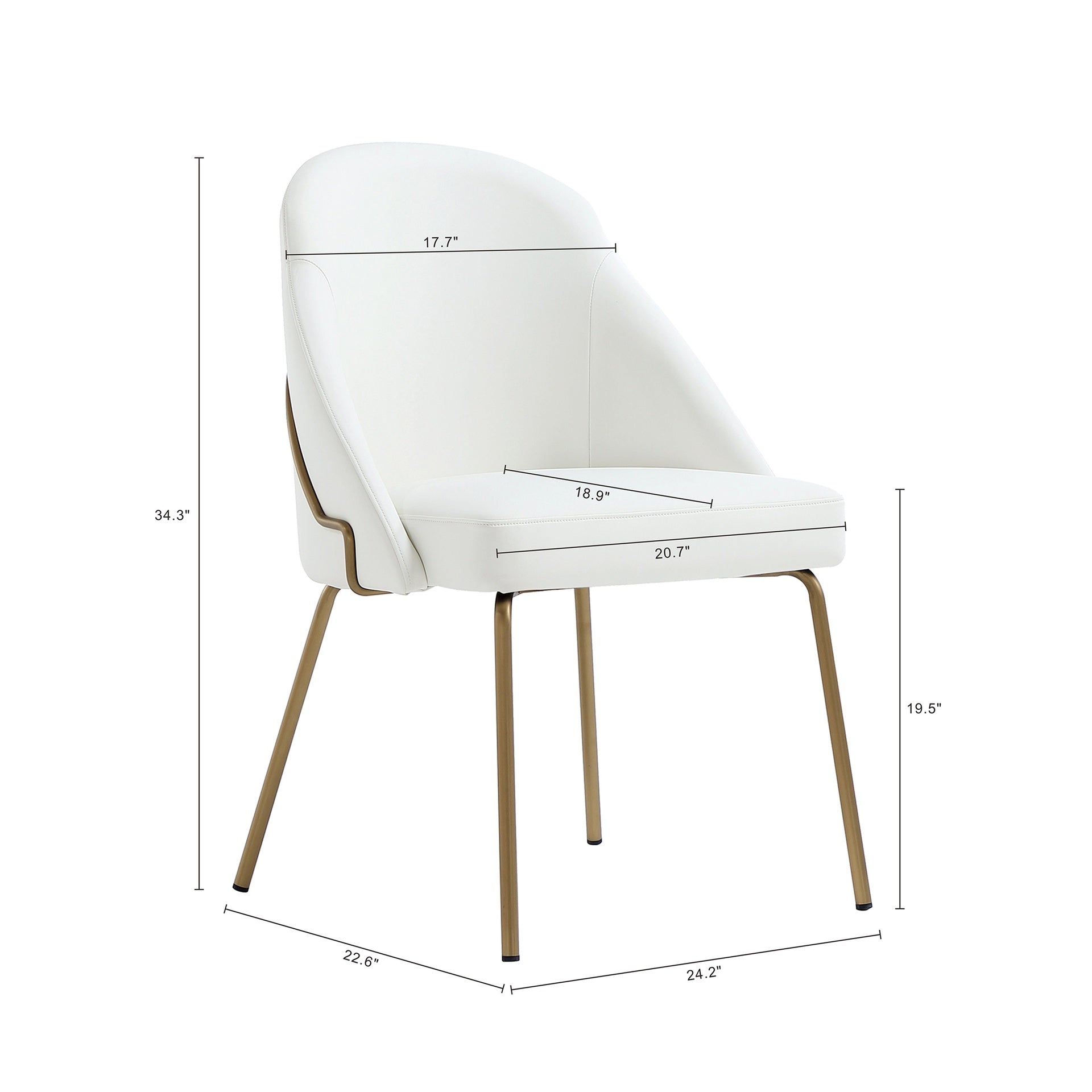 Dining Chair in White and Gold