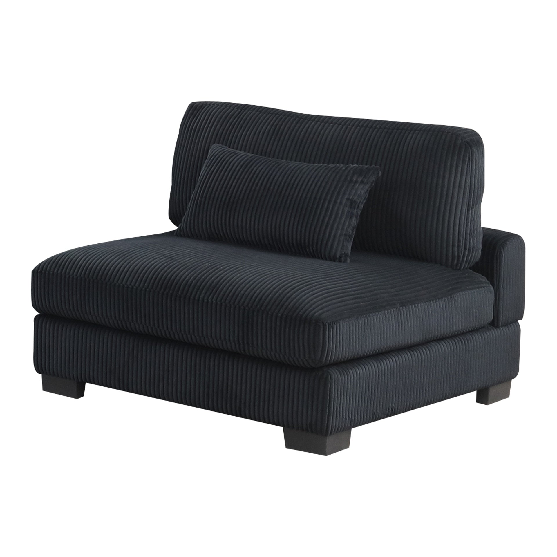 Bentley modern style Corduroy fabric upholstered ARMLESS CHAIR made with wood frame in Black same as G150110449 (NJ Warehouse inventory)