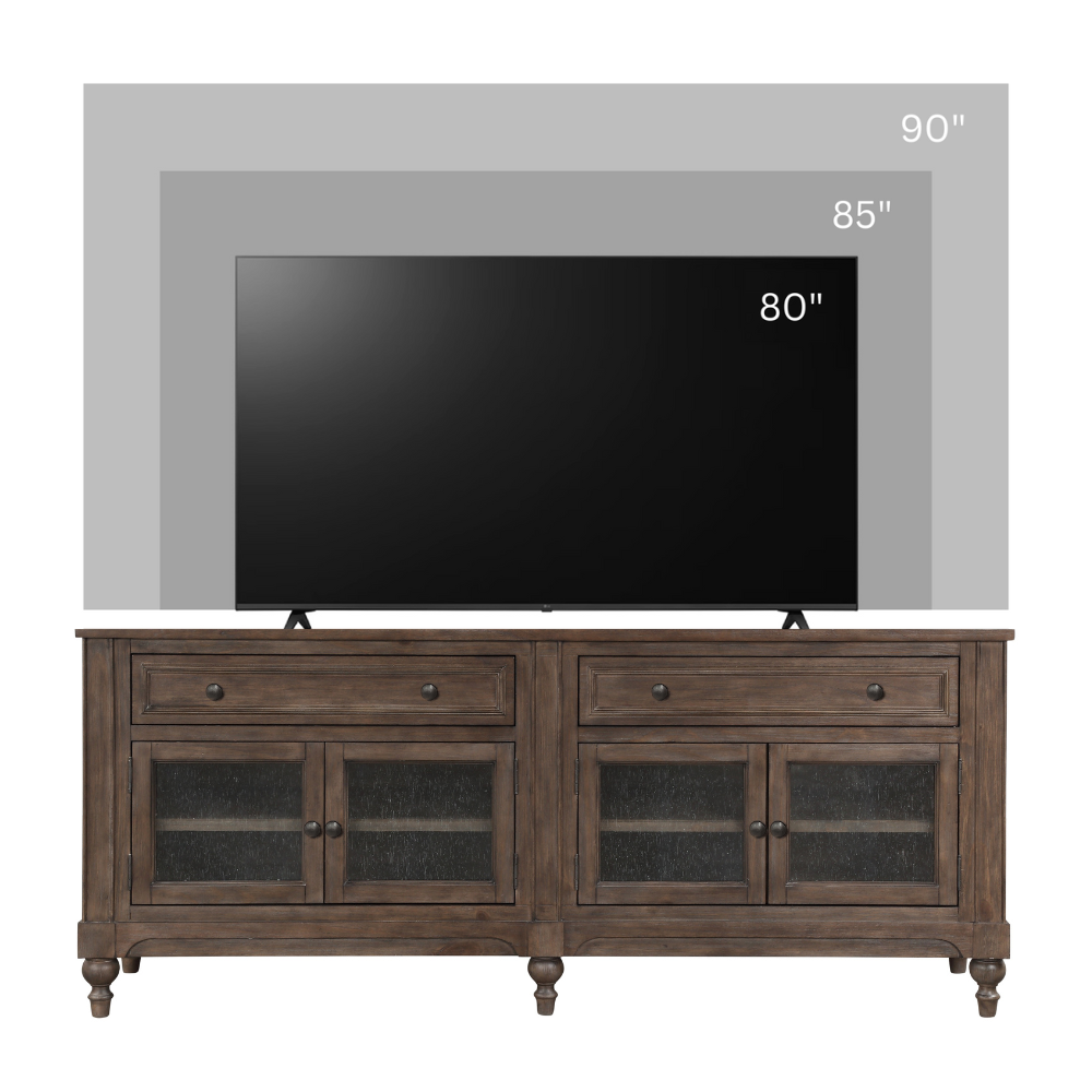 Middleton 76 inch TV Console, for TVs up to ___, Vintage Hazel Finish