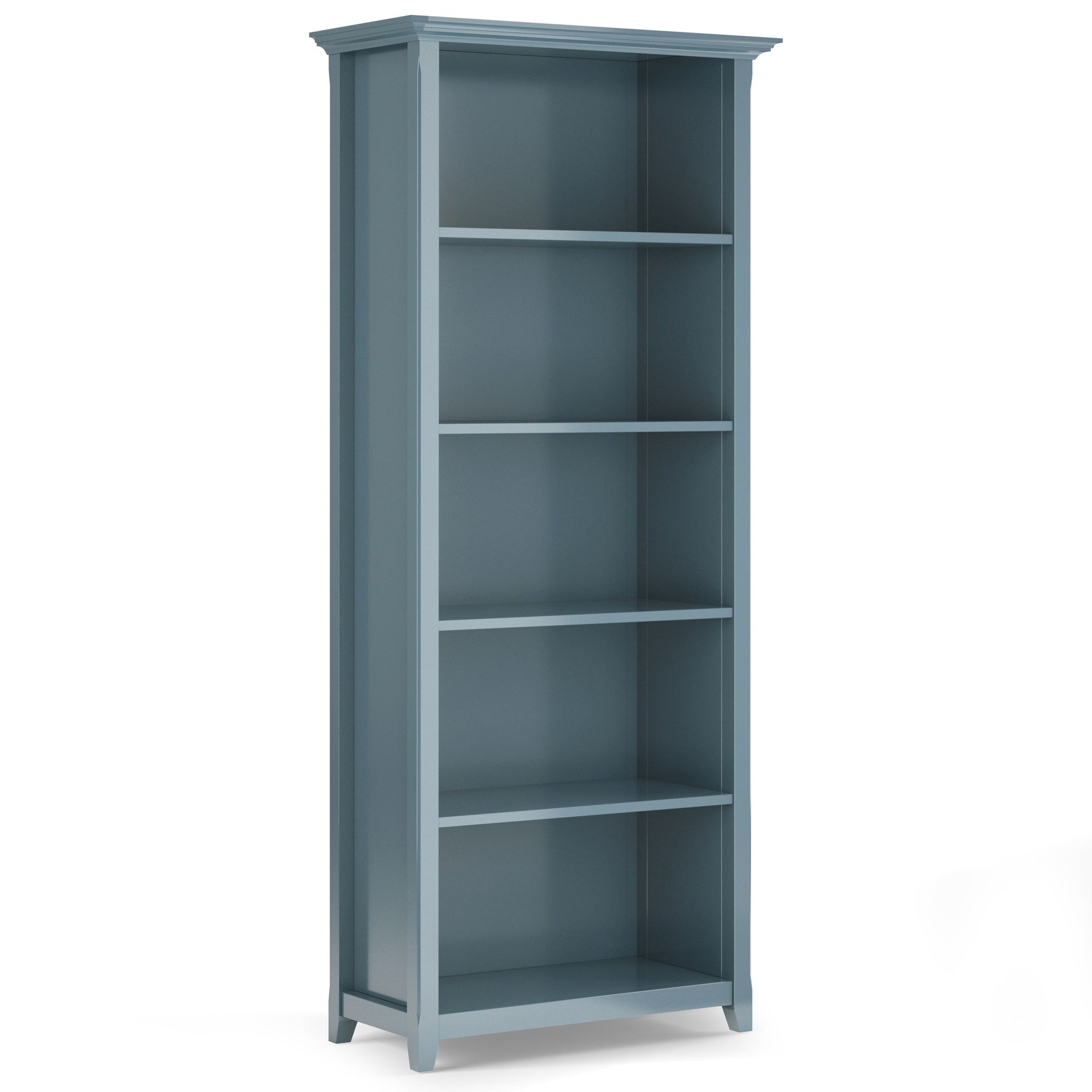 Amherst 30 inch Solid Wood 5 Shelf Bookcase in French Blue