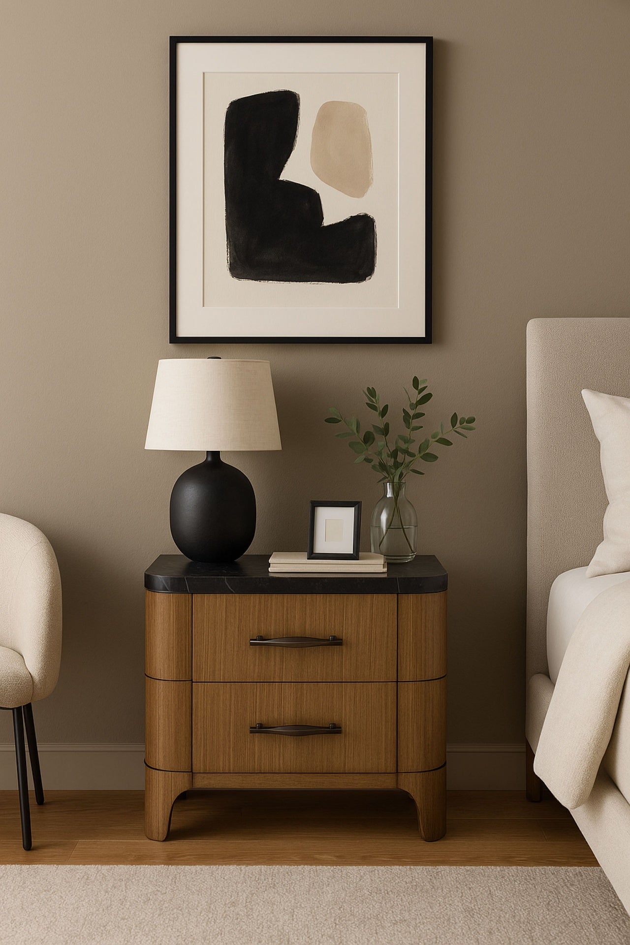 2 Drawer Nightstand (Stone Top)