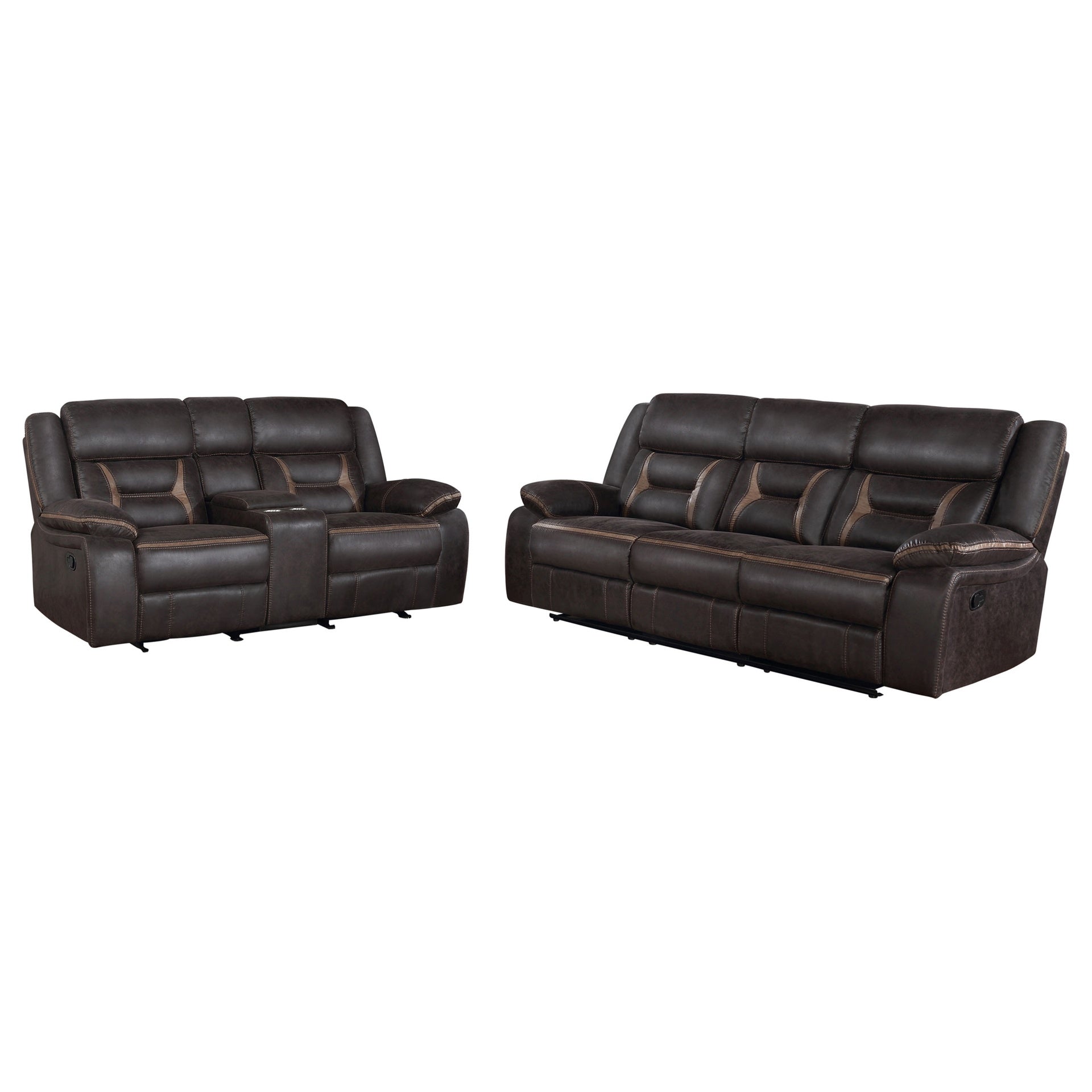Brazelton Brown 2-piece Pillow Top Arm Motion Living Room Set
