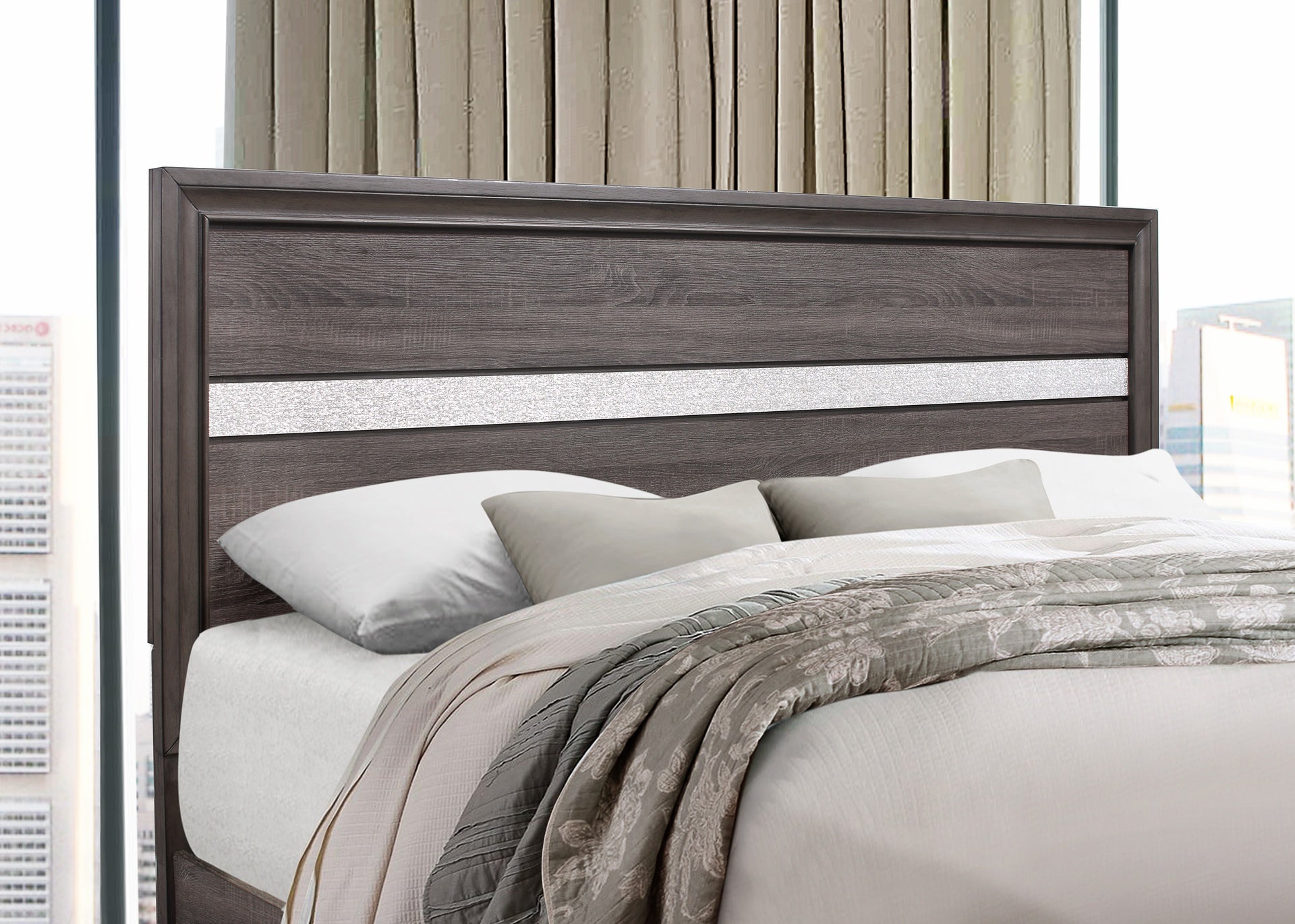 RYDER SPARKLE GREY KING BED
