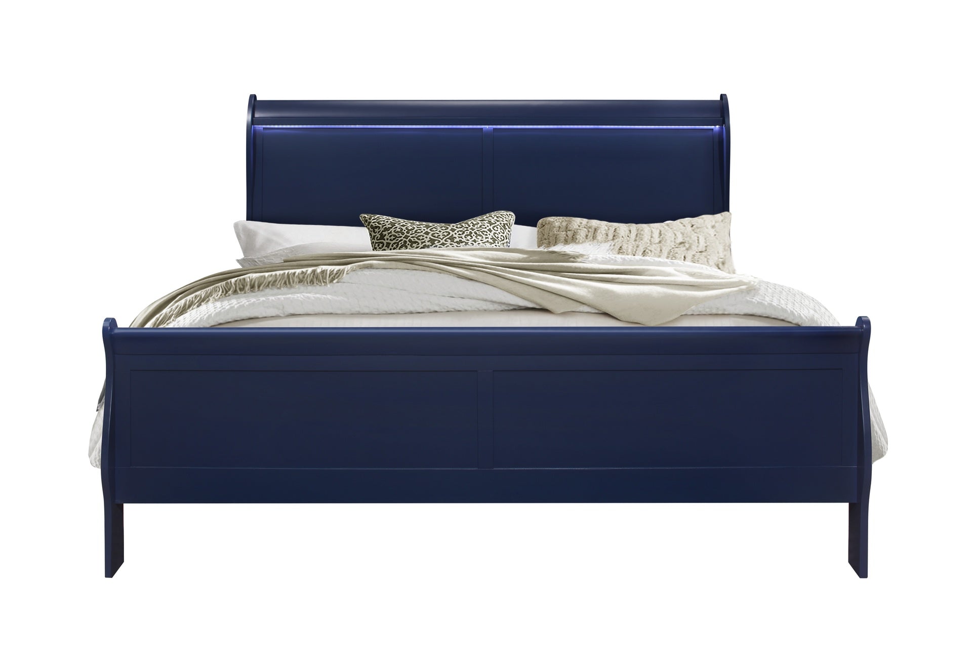 CHARLSTON BLUE TWIN BED WITH LED