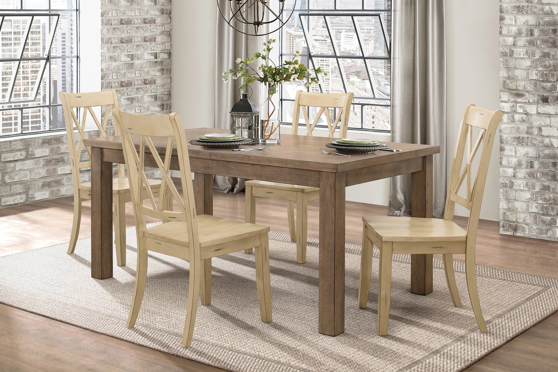 Classic Transitional Natural Finish Dining Table 1pc Wooden Kitchen Dining Room Furniture