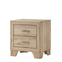 Natural Finish 2-Drawer Contemporary Nightstand Wooden Bedroom Furniture 1pc