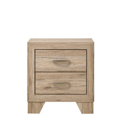Natural Finish 2-Drawer Contemporary Nightstand Wooden Bedroom Furniture 1pc