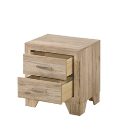 Natural Finish 2-Drawer Contemporary Nightstand Wooden Bedroom Furniture 1pc