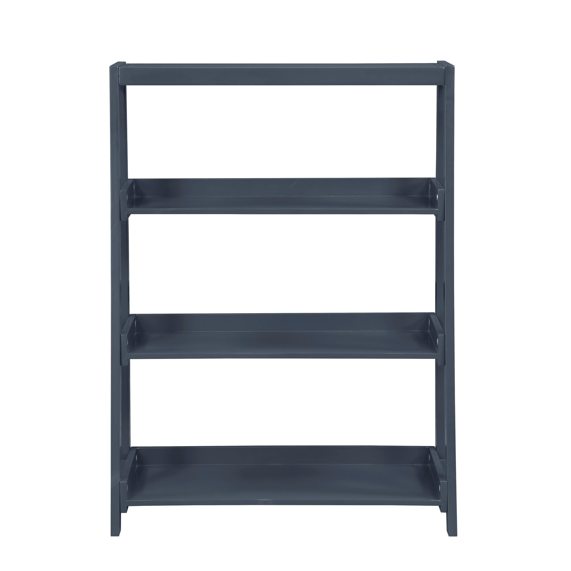 Modern Traditional Bookcase 3-Shelves Sleek Blue Finish Wooden Furniture 1pc Display Rack