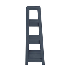 Modern Traditional Bookcase 3-Shelves Sleek Blue Finish Wooden Furniture 1pc Display Rack