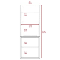 Mila Bathroom Cabinet, with Two Internal Shelves, Two External Shelves and Single Door, White