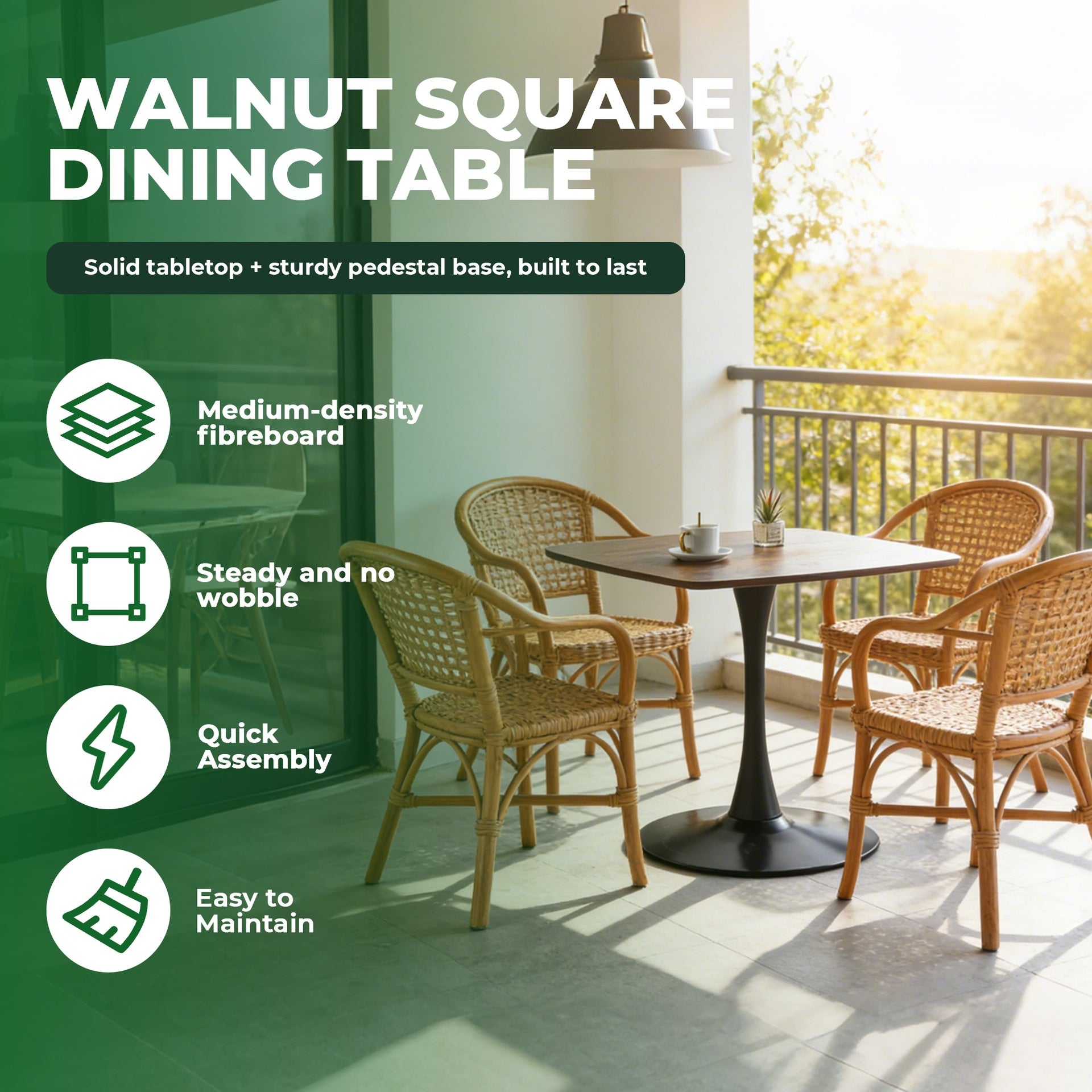 Halloween 31.5INCH DINING TABLE WALNUT