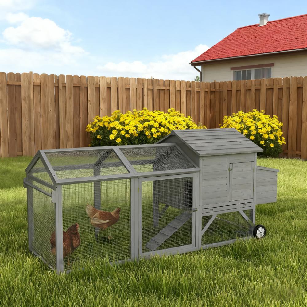 Wooden  Chicken Coop 96.5" L x 35.5" W x 44.5" H  Hen House Poultry Cage
