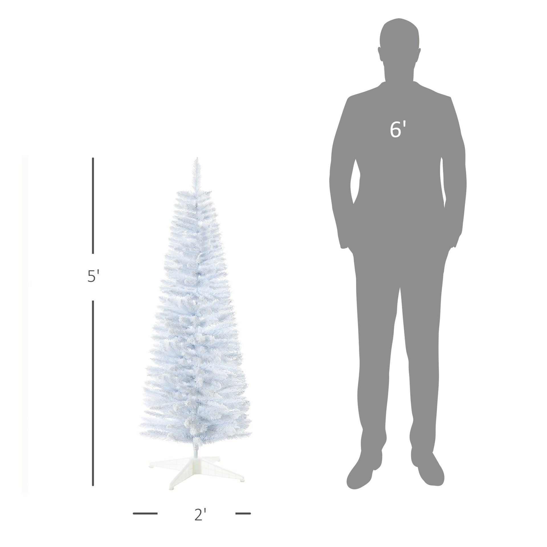 Easy Assembly White Artificial Christmas Tree – Sectioned Design & Detachable Base