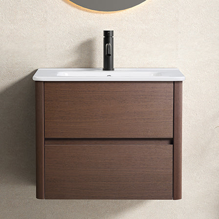 23x18x19 Inch Black Brown Wall-Mounted Bathroom Vanity – Easy to Assemble with Numbered Panels, Soft-Close Drawer, Scratch-Resistant Finish for Modern Bathroom Storage without sink