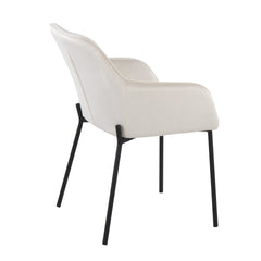 Daniella Contemporary Dining Chair in Black Metal and Cream Velvet by LumiSource - Set of 2