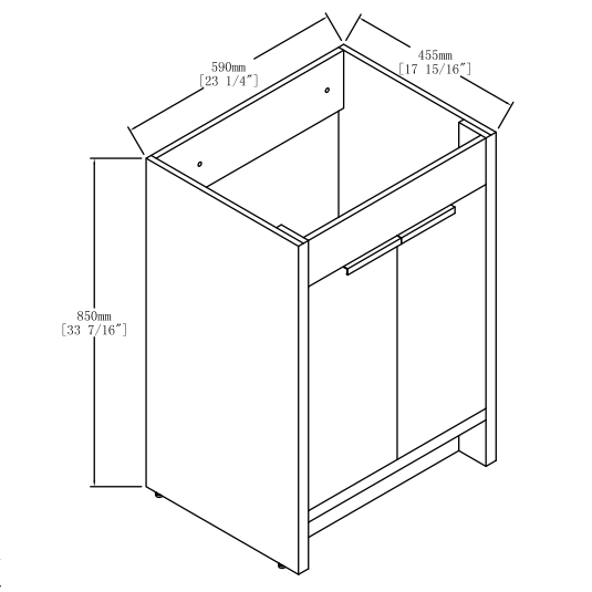 24" Freestanding Bathroom Vanity  2 Soft-Close Cabinet Doors ((KD-PACKING),Only Vanity without Top