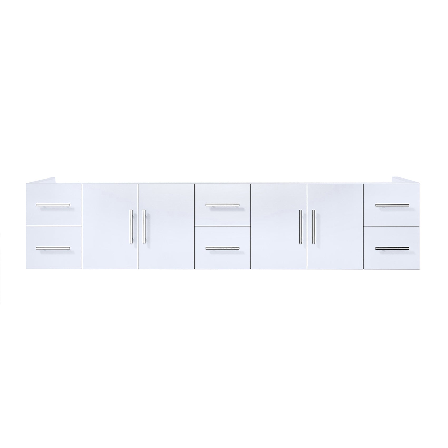 Glossy White Double Bath Vanity 84 in. W x 22 in. D